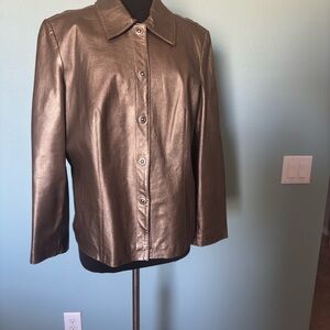 Bernardo pewter leather jacket